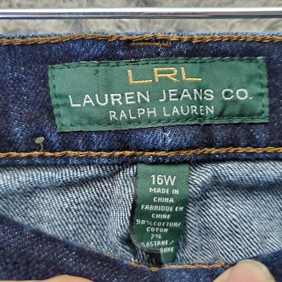 Lauren Jeans Co. Jeans Womens 16W Blue Straight Classic Fit Denim Stretch - Picture 2 of 11